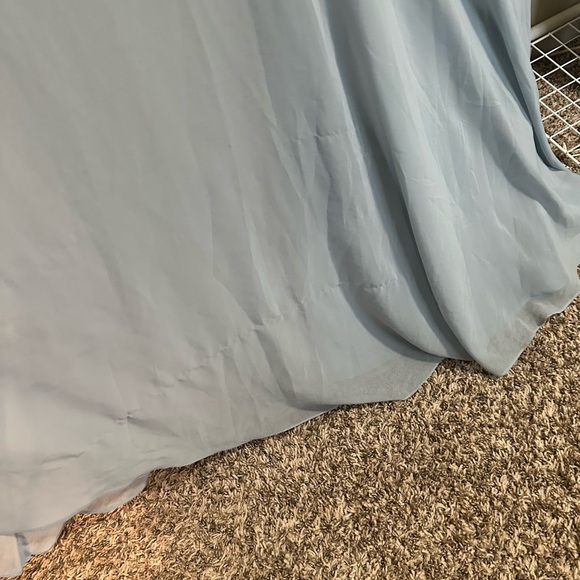 David’s Bridal Dusty Blue DayDream Dress with Flutter Sleeve Full Skirt size 0 - Picture 5 of 14